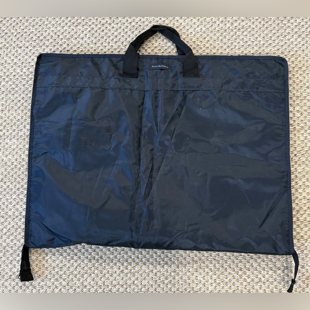 Suitsupply Men's Navy Blue Nylon Zipper Travel Golf Business Garment Bag